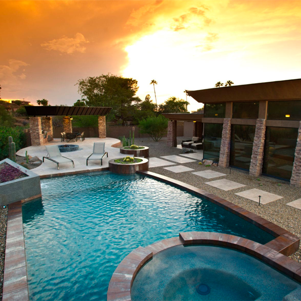 pool and spa in the desert