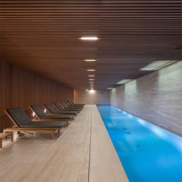 indoor lap pool in a project by Isay Weinfeld