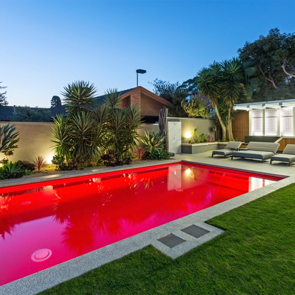 red swimming pool