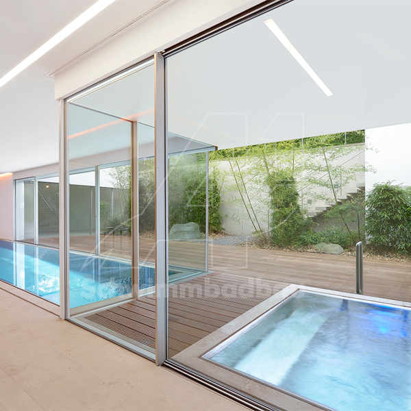 indoor steel lap pool and spa