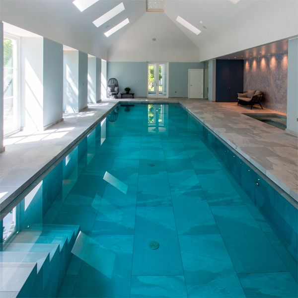 indoor minimalist pool by London Swimming Pools