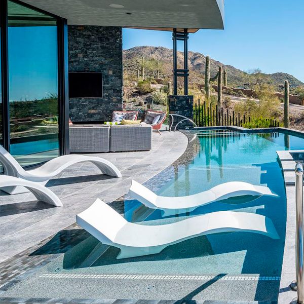 two-levels custom pool in a project by PHX Architecture
