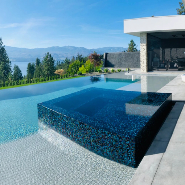 pool with an integrated spa, by Serenity Pools