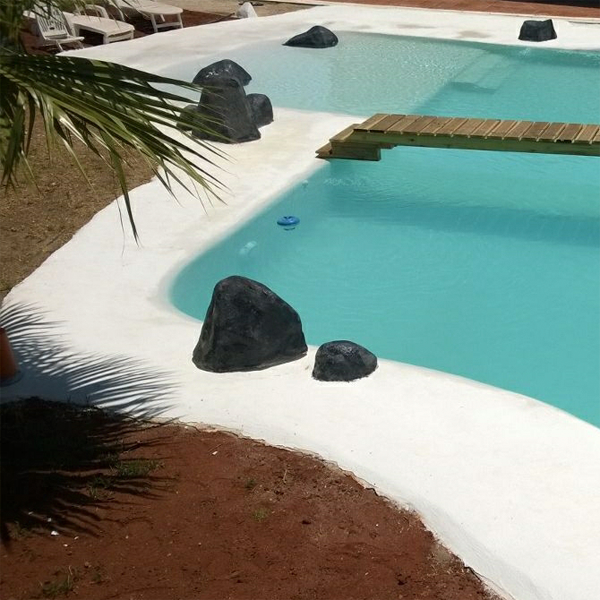 white pool beach