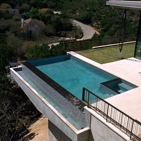 suspended overflow pool by austin water designs