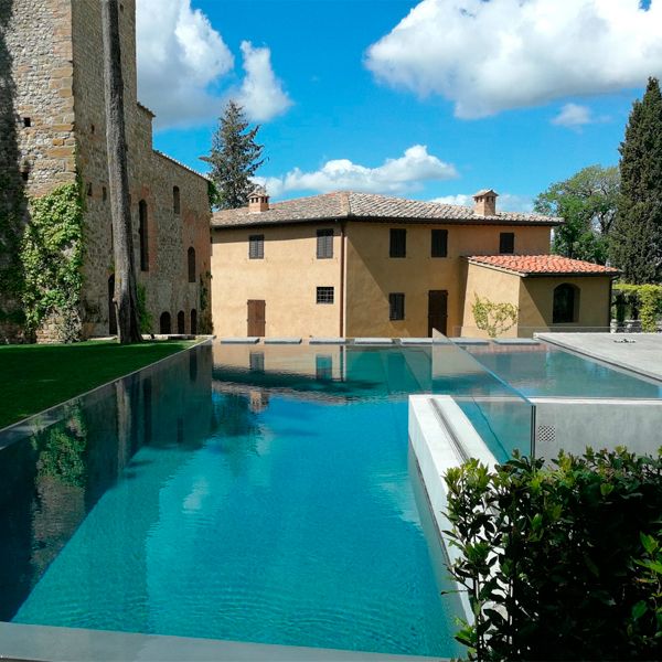 custom infiniy pool in a grey coating by Garden Pool