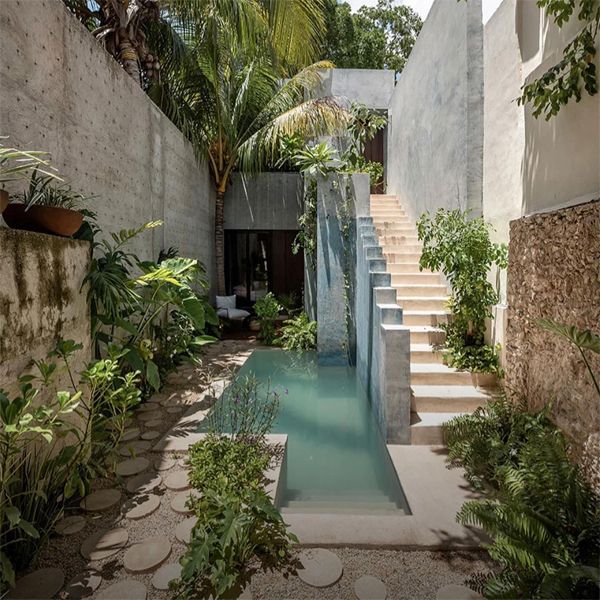 mini pool and landscape design in a project by Workshop Arquitectos