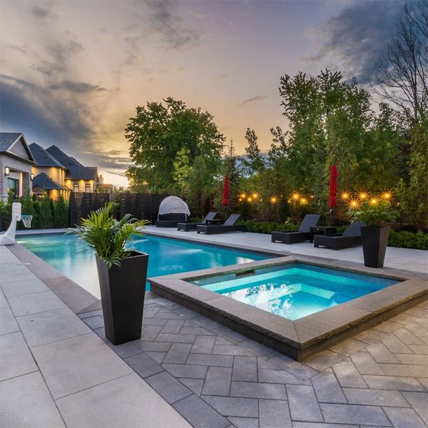classic rectangular pool design and spa, by Aqua Spa Pools