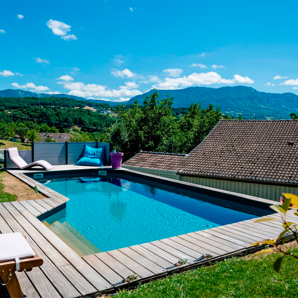 above ground custom wood pool by Envido