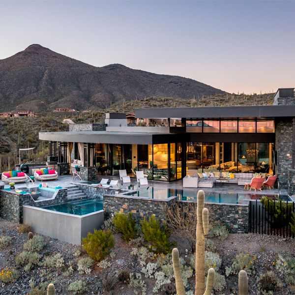 two-levels custom pool in a project by PHX Architecture
