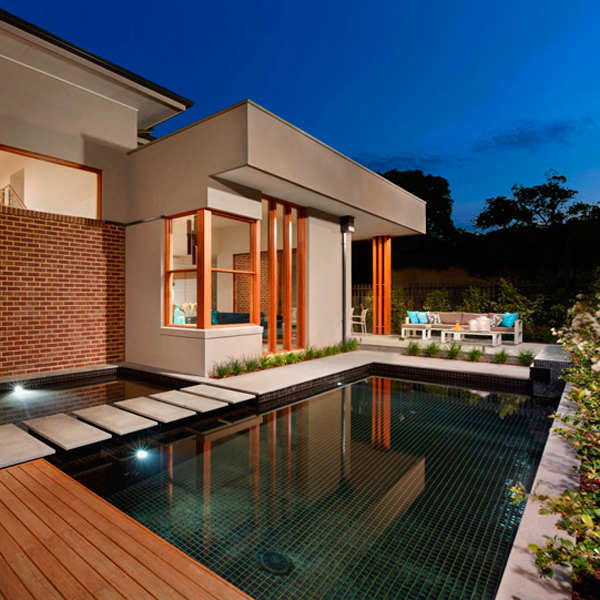 dark pool spa at night by TLC Pools