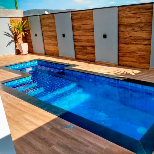 private blue swimming pool and spa