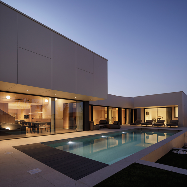 lighted minimalist pool in a project by BR29
