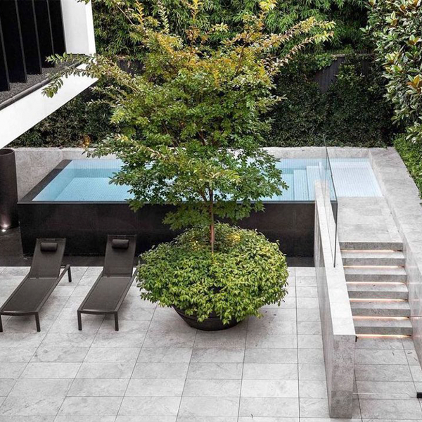 mini infinity pool by Jack Merlo Landscape Design