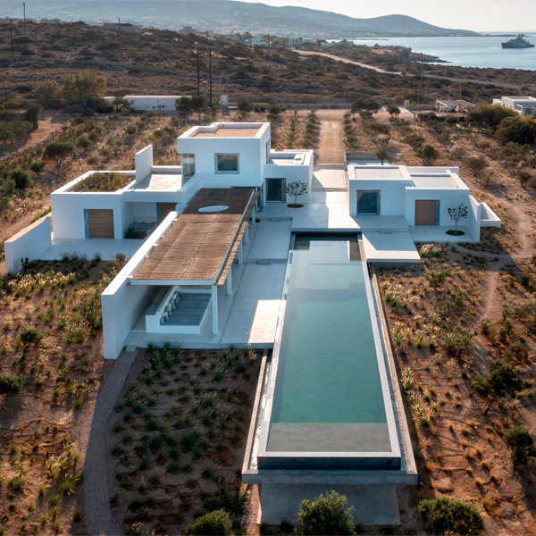 suspended infinity pool drone view by Studio Seilern