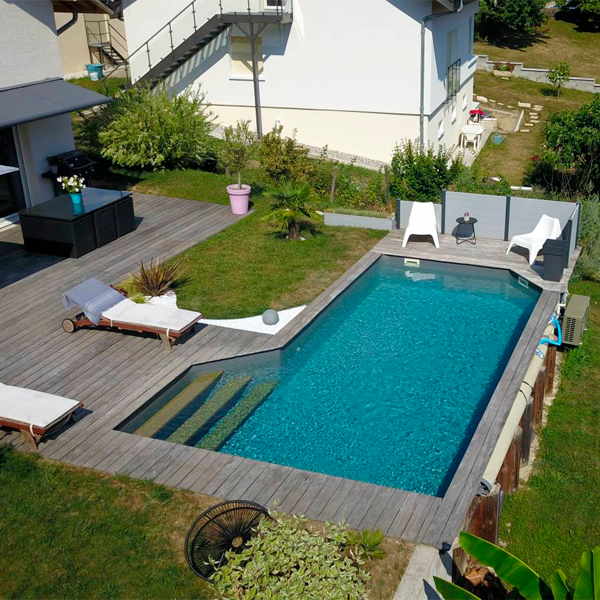 above ground custom wood pool by Envido
