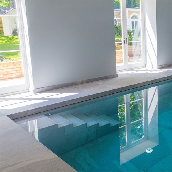 indoor minimalist pool by London Swimming Pools