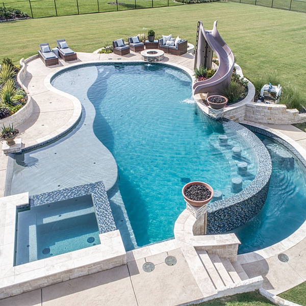custom infinity pool and spa par Gold Medal Pools