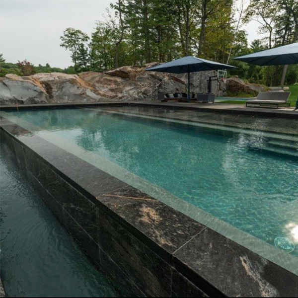 infinity pool and spa by Muskoka Pool Co