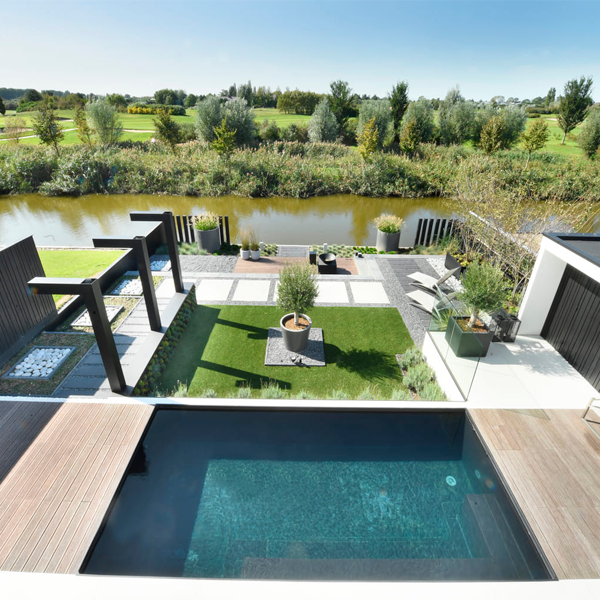 private pool and landscaping by Ambiance Wellness