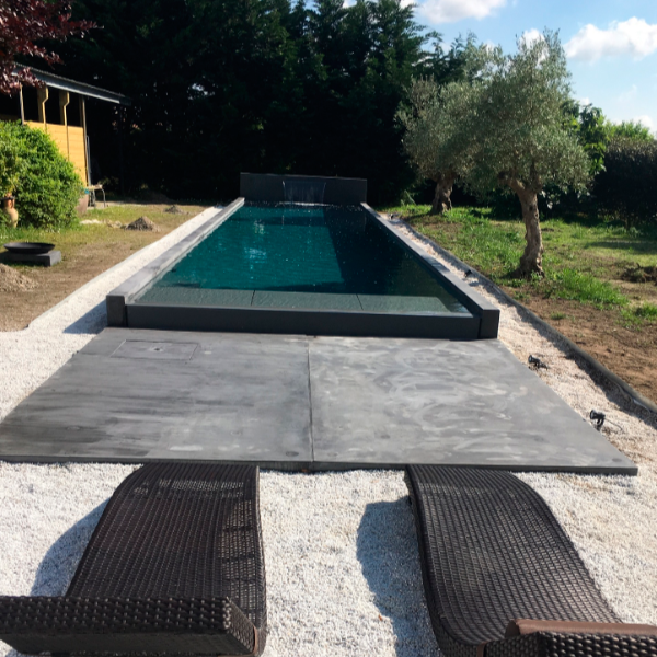 prefab overflow lap pool by Lyneo Piscines