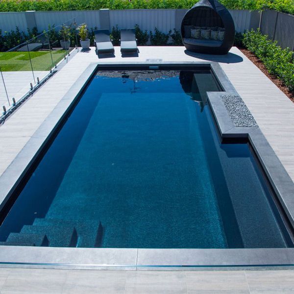 rectangular dark prefab pool