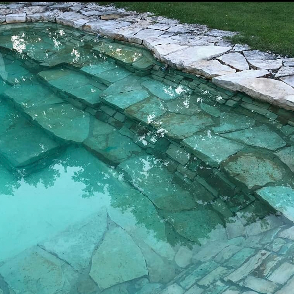 stone steps ina natural pool