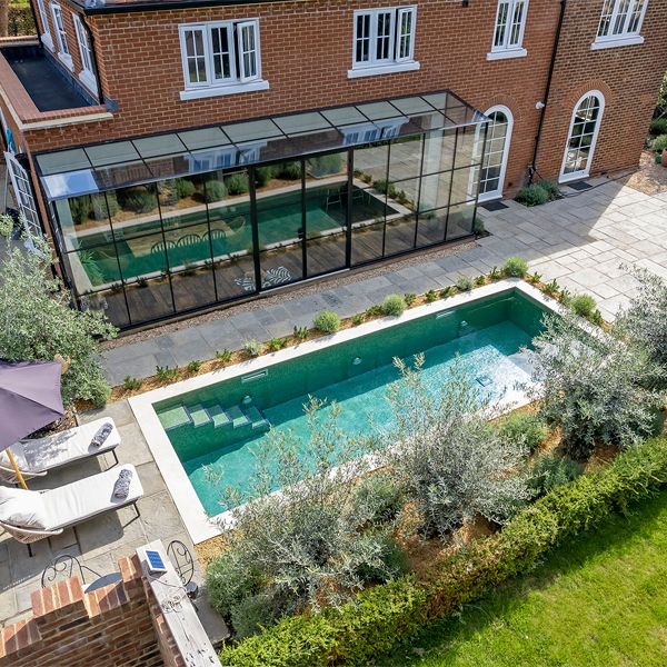 bright tile private pool by Aquaria Pools