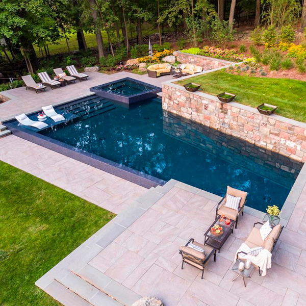 geometric overflow pool