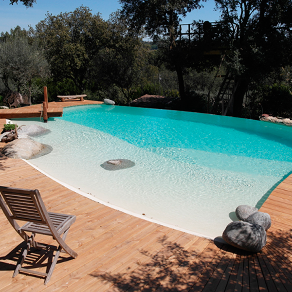piscina infinity tipo playa