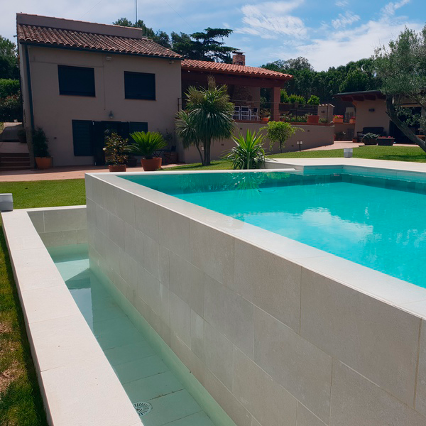 white infinity pool