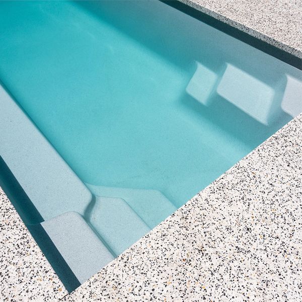 prefab mini pool interior in alabaster colour, by Freedom Pools Australia