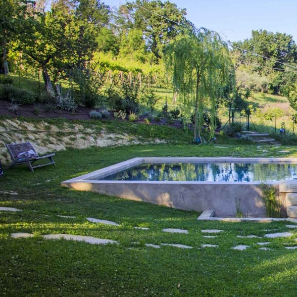 overflow above ground rustic pool