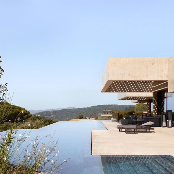 custom mirror pool in a modern house, by Ramon Esteve