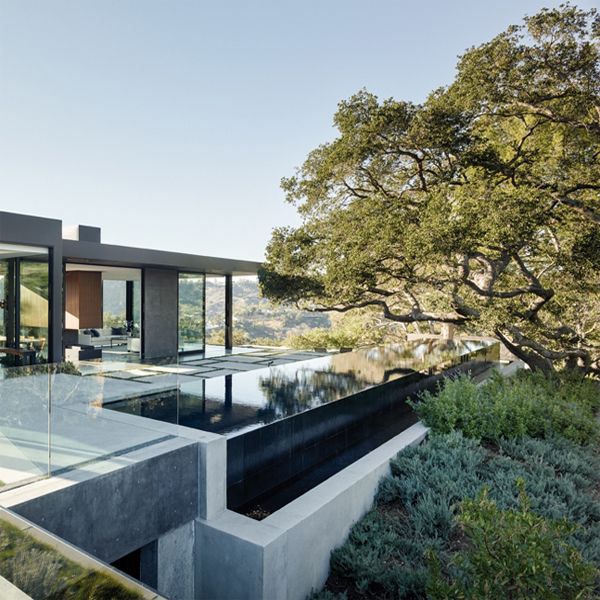 infinity pool in the project Oak Pass House, by Walker Workshop