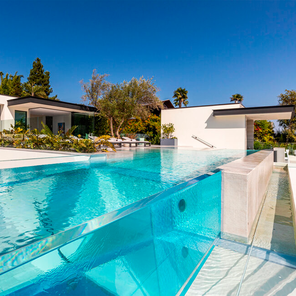 suspended transparent pool by Lynda Murray