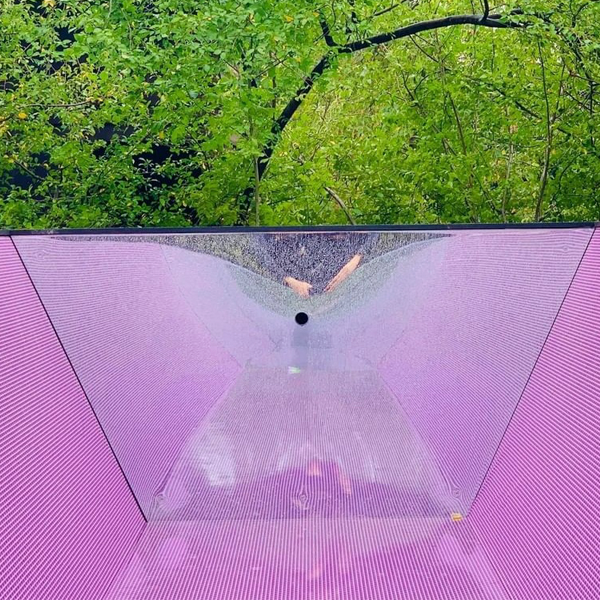 purple interior in above ground pool