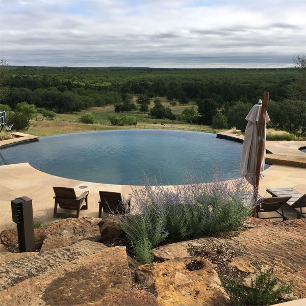 rounded black infinity pool