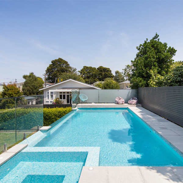 above ground pool with spa