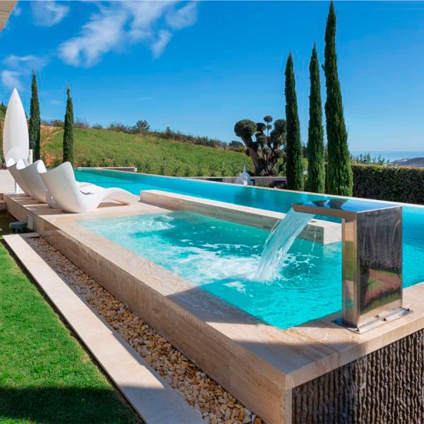modern lap infinity pool in a luxury project by A-cero