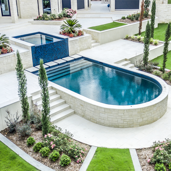 custom above ground pool and spa