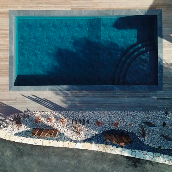 swimming pool drone view