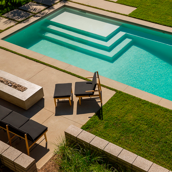 geometric pool and landscaping by Chris Sosa