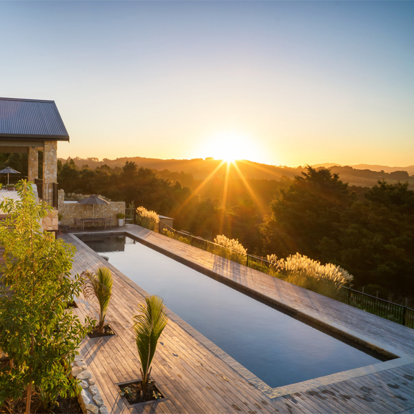 lap pool of a resort in New Zealand by Auckland Inground Pools
