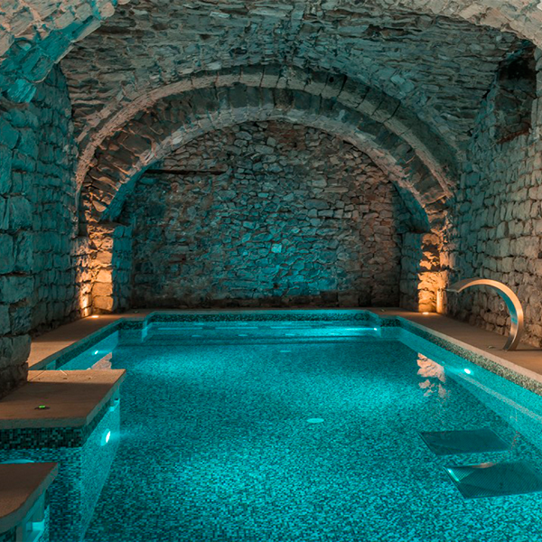 indoor pool spa in a hotel by Hydroconcept Monaco