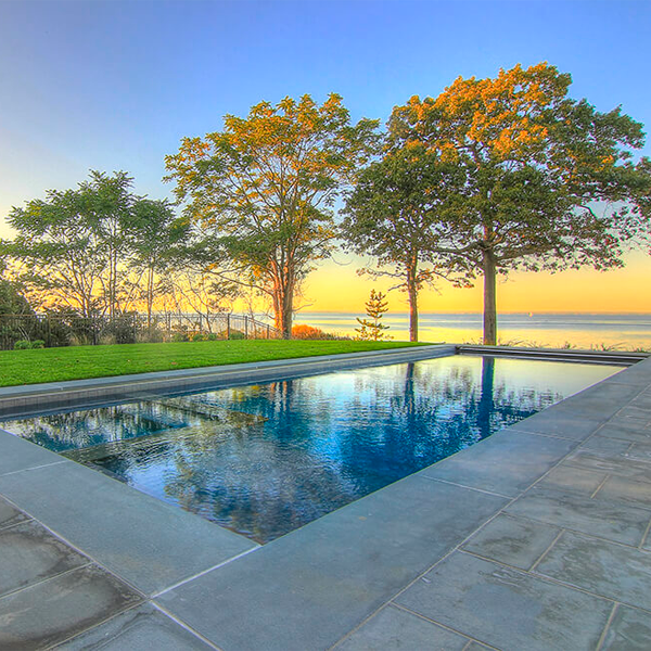swimming pool sunset