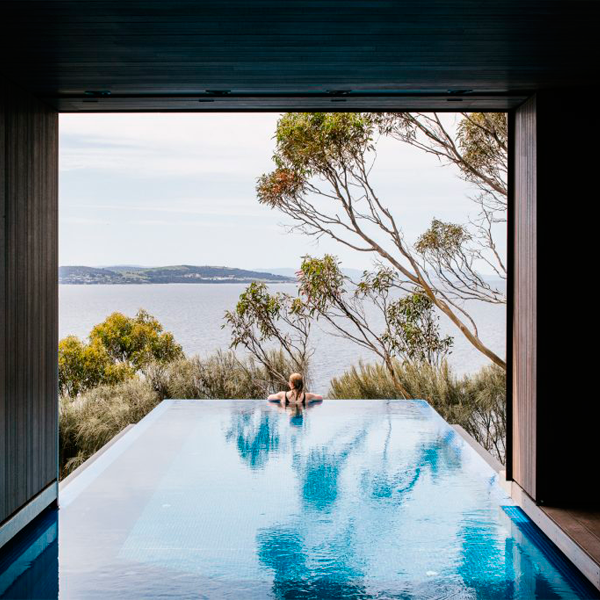 suspended infinity pool in a project by studio ilk