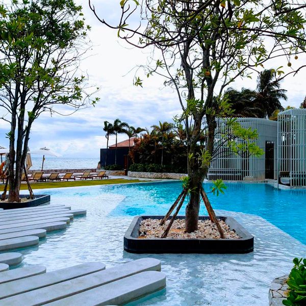 a unique hotel pool in a project by Trop Land
