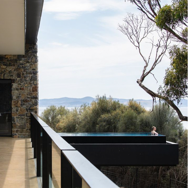 suspended infinity pool in a project by studio ilk
