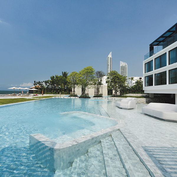 a unique hotel pool in a project by Trop Land